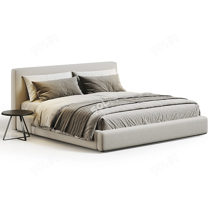 Gorgeous Abbyson Luxe Upholstered Bed 3D model image 2