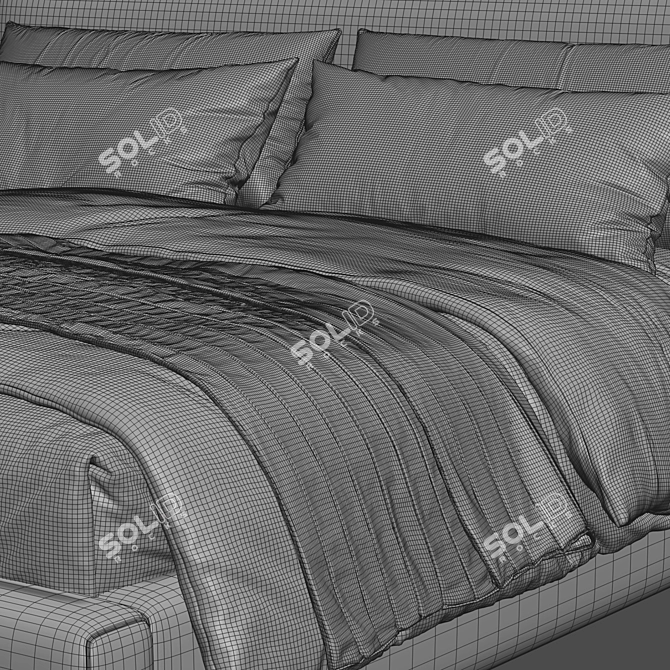 Gorgeous Abbyson Luxe Upholstered Bed 3D model image 4