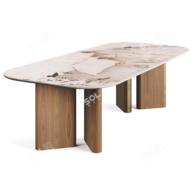 Modern Onno Dining Table in 3D 3D model image 1