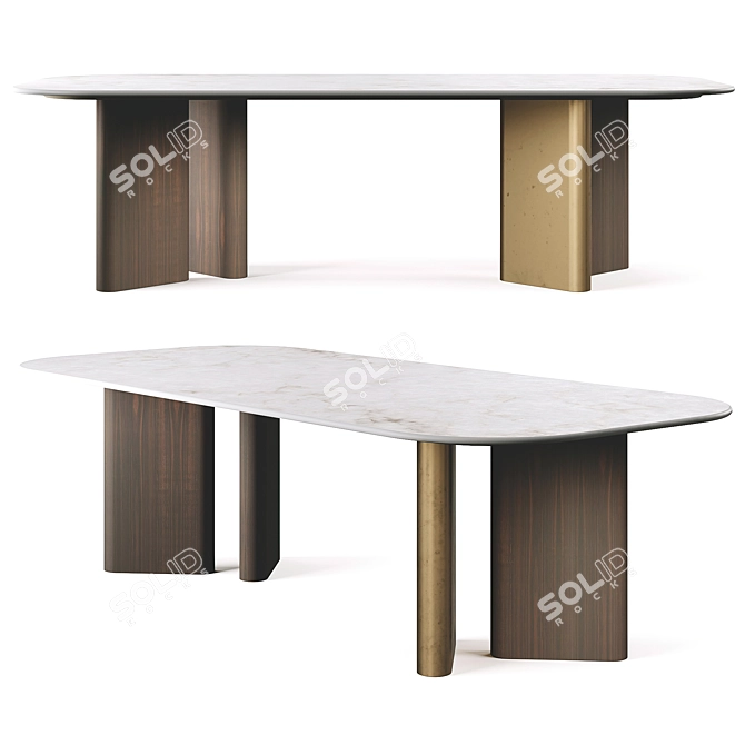 Modern Onno Dining Table in 3D 3D model image 5