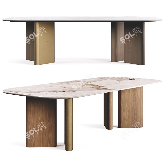 Modern Onno Dining Table in 3D 3D model image 6