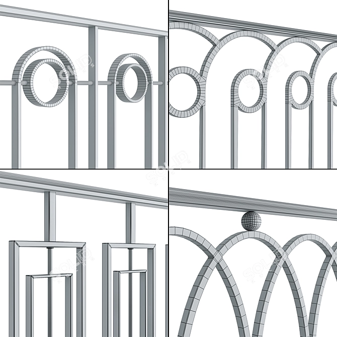 Classic Railings Set 3D Models 3D model image 7