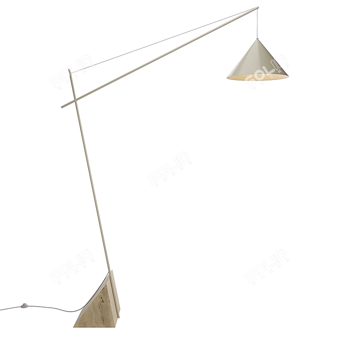 Reyna Travertine Base Reading Lamp 3D model image 2