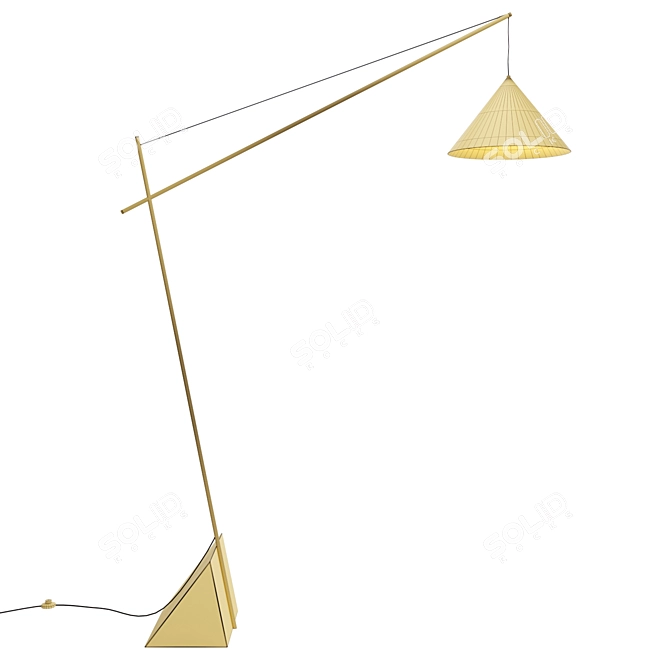 Reyna Travertine Base Reading Lamp 3D model image 4