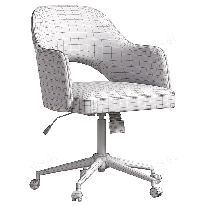 Ergonomic Office Chair in Blue 3D model image 4