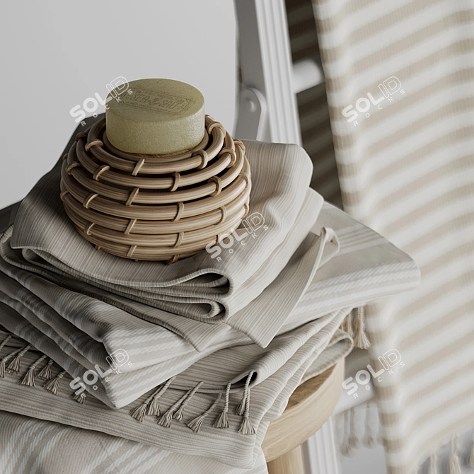 Boho Chic Bathroom Decor 3D model image 4