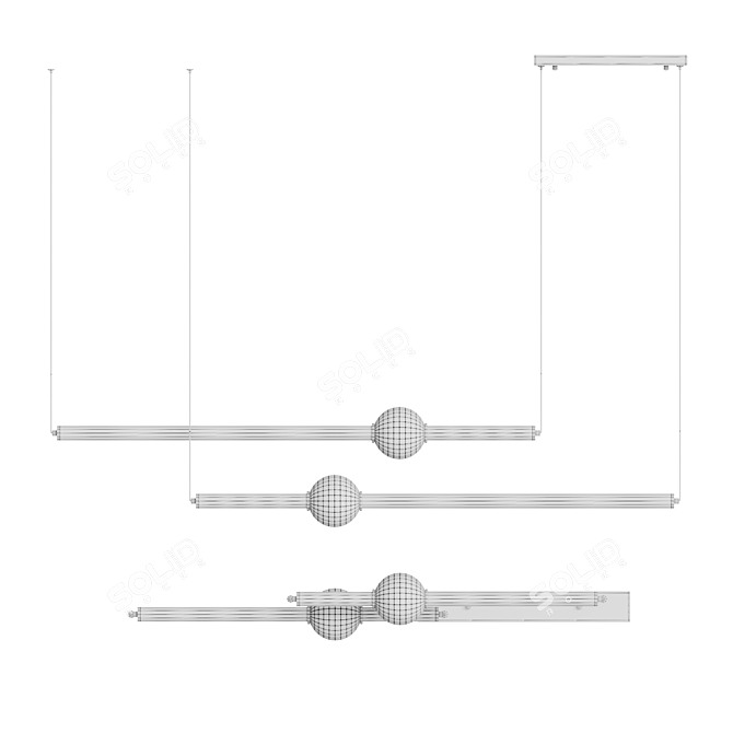 Modern Horizontally Designed LED Pendant 3D model image 7