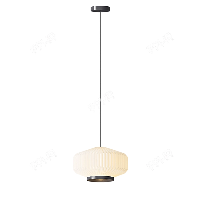 Minimalist Bamboo Pendant Lamp 3D model image 4