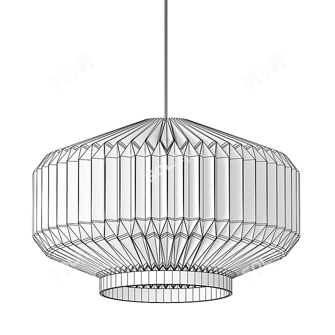 Minimalist Bamboo Pendant Lamp 3D model image 5