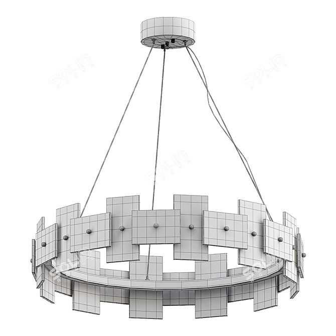 Sculpted Alabaster Chandelier Beauty 3D model image 3