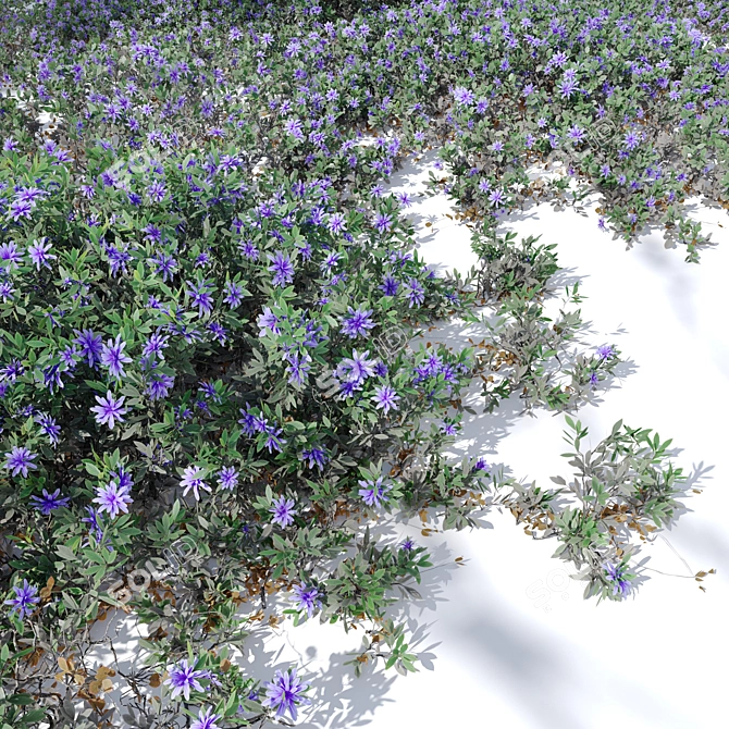 Twin Flowering Creeper Plants 3D model image 3