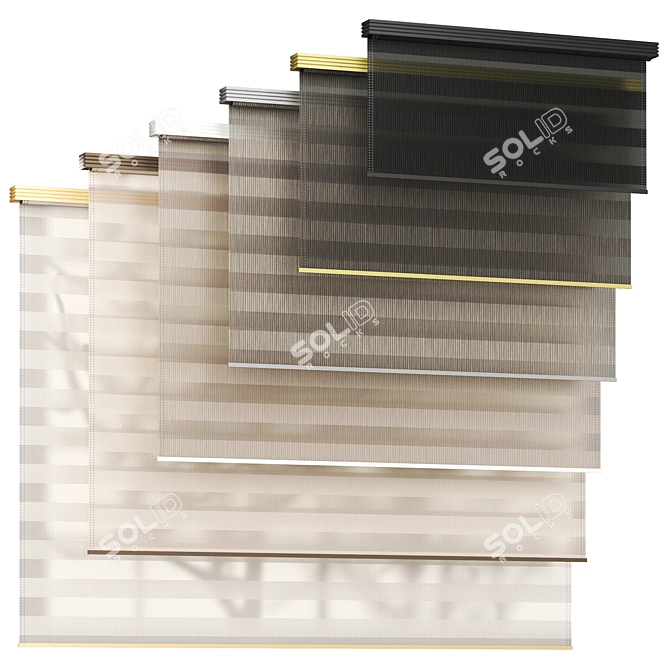 ShadowPlay Roller Blinds Set 3D model image 1