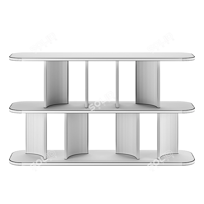 Designer Set of 3 Shelves 3D model image 3