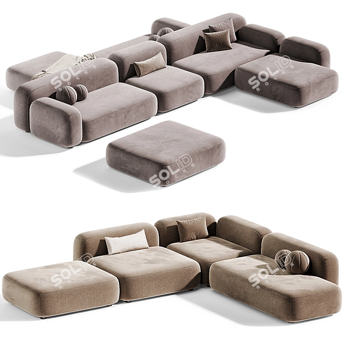 Ribble 3 Modular Sofa Set 3D model image 3