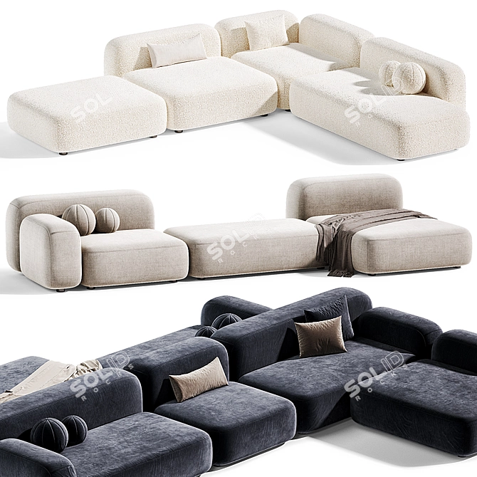 Ribble 3 Modular Sofa Set 3D model image 4