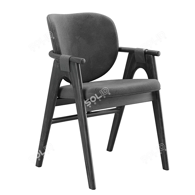 Modern Dining Armchair City Grey 3D model image 3