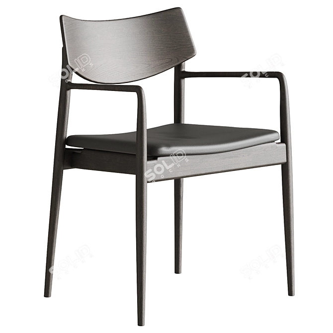 Japanese Minimalist Desk and Chair 3D model image 8