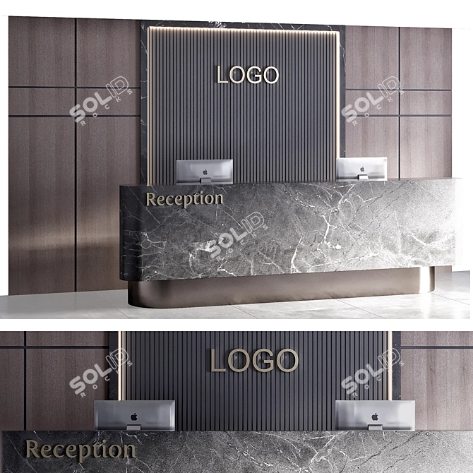 Modern Reception Design Kit 3D model image 2