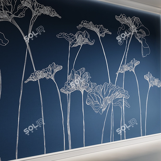 Floral Wallpaper Mural Coordinates 3D model image 3