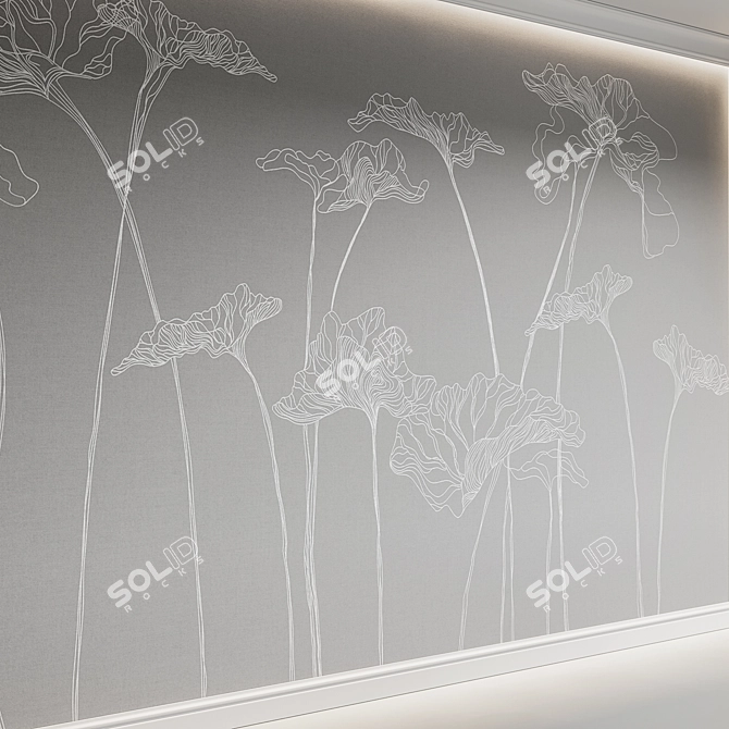 Floral Wallpaper Mural Coordinates 3D model image 5