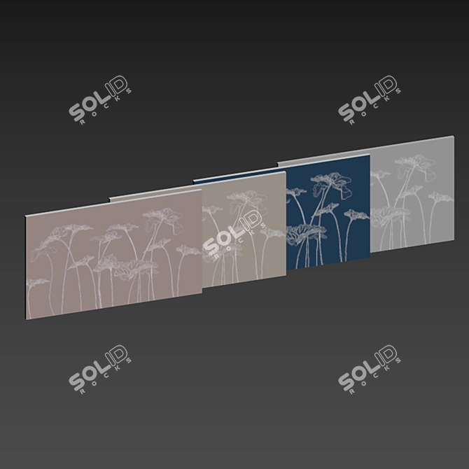 Floral Wallpaper Mural Coordinates 3D model image 6