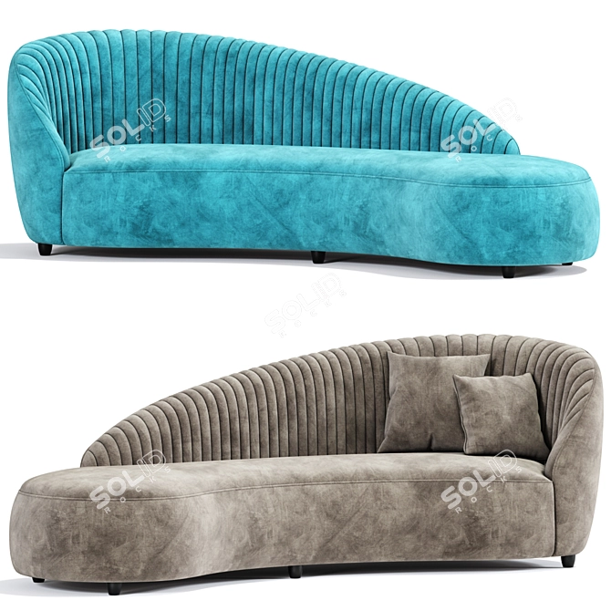 Contemporary Curved Sofa Design Accessory 3D model image 1