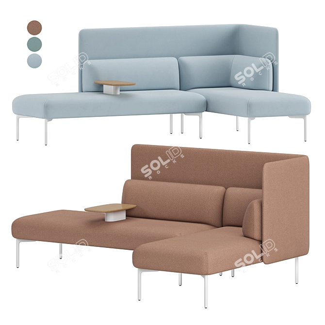 Modern Chaise Lounge Retreat S9EL 3D model image 8