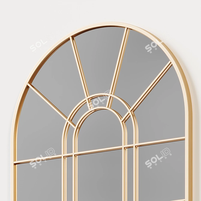 Vintage Metal Arch Wall Mirror 3D model image 4