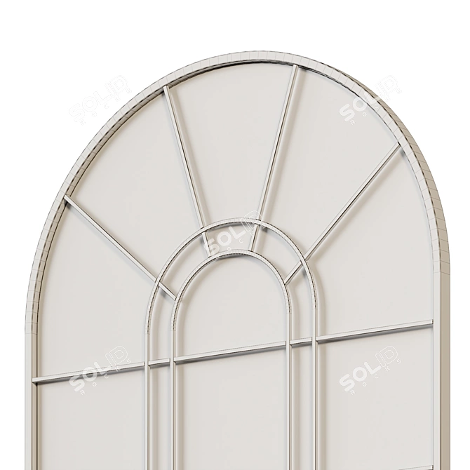 Vintage Metal Arch Wall Mirror 3D model image 6