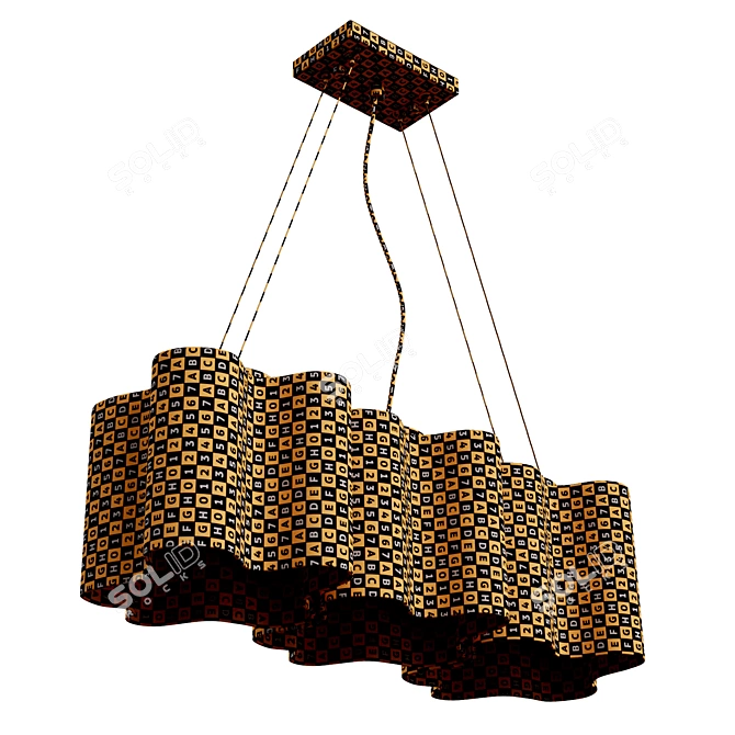 Elegant Nubi Pendant Chandelier 3D model image 6