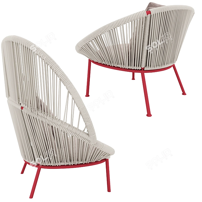 Elegant Petalo Armchair: Modern Comfort 3D model image 3