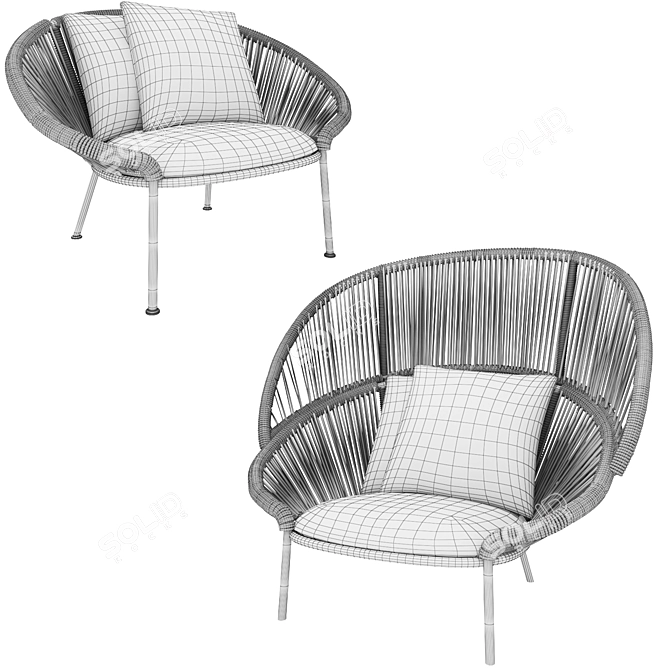 Elegant Petalo Armchair: Modern Comfort 3D model image 13