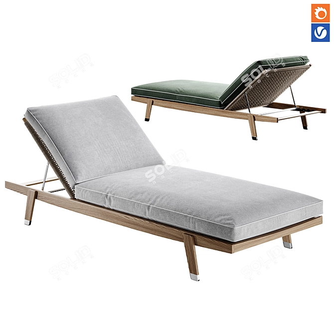 Flexform HORA SEXTA Outdoor Chaise 3D model image 1