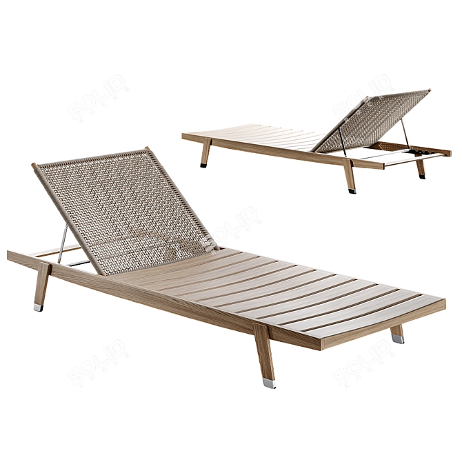 Flexform HORA SEXTA Outdoor Chaise 3D model image 2