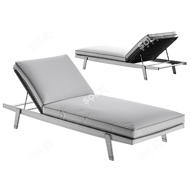 Flexform HORA SEXTA Outdoor Chaise 3D model image 4