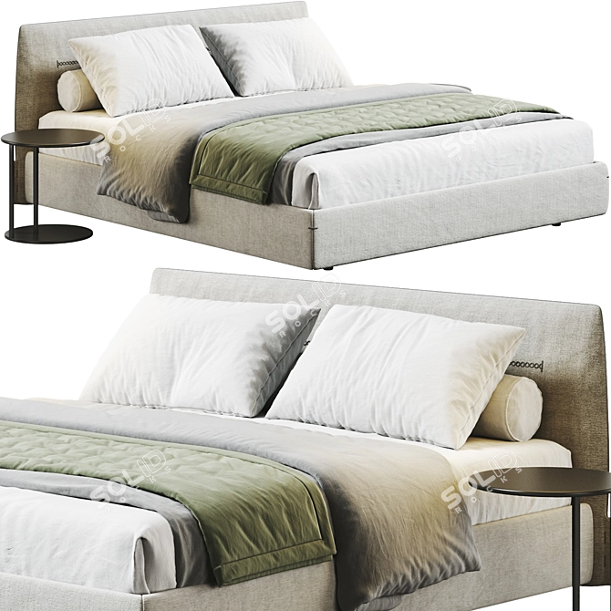 Modern Italian Poliform Jacqueline Bed 3D model image 1