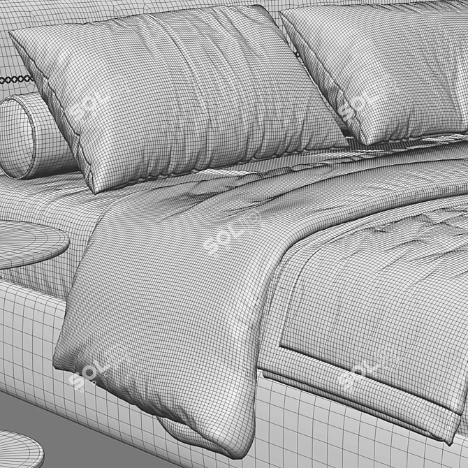 Modern Italian Poliform Jacqueline Bed 3D model image 4