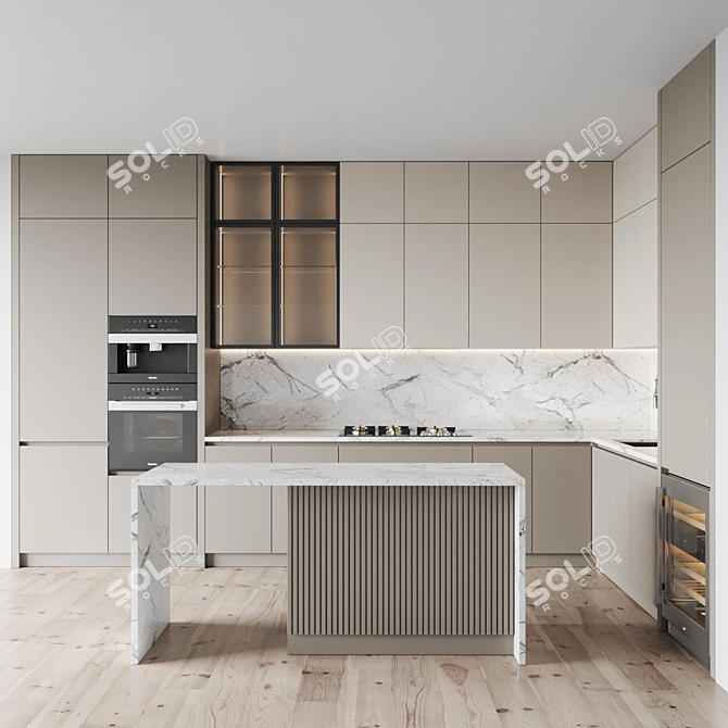 Modern Kitchen Set 3D Models 3D model image 1