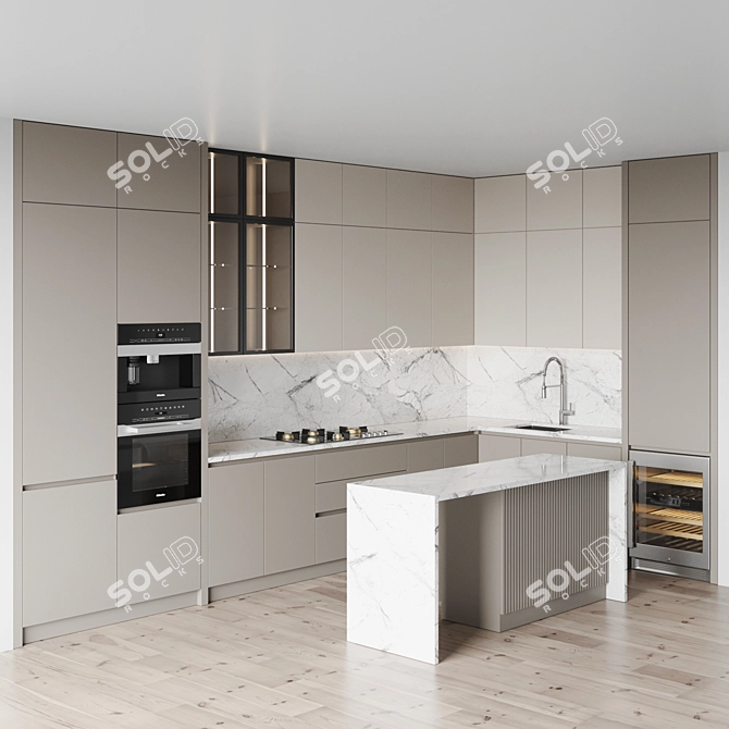 Modern Kitchen Set 3D Models 3D model image 2