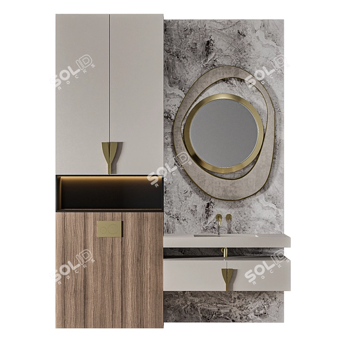 Luxury Bathroom 3D Model Set 3D model image 1