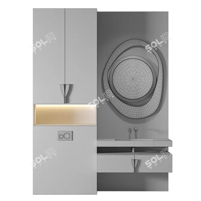 Luxury Bathroom 3D Model Set 3D model image 2