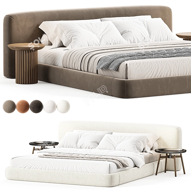 Elegant Alessio Bed for Modern Home 3D model image 4