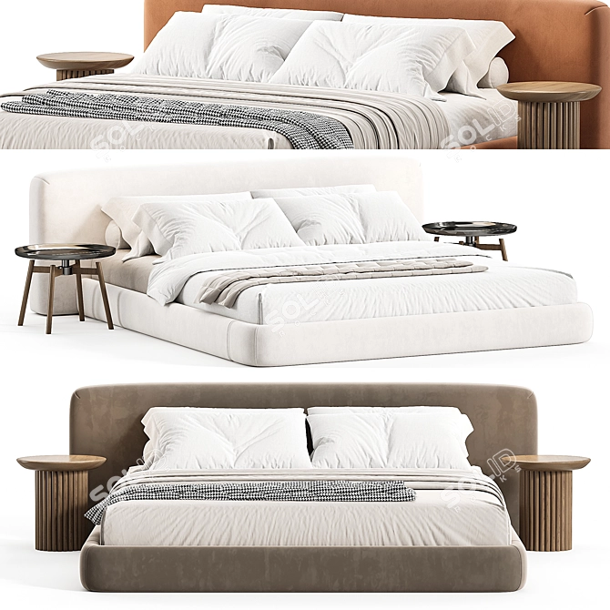 Elegant Alessio Bed for Modern Home 3D model image 5