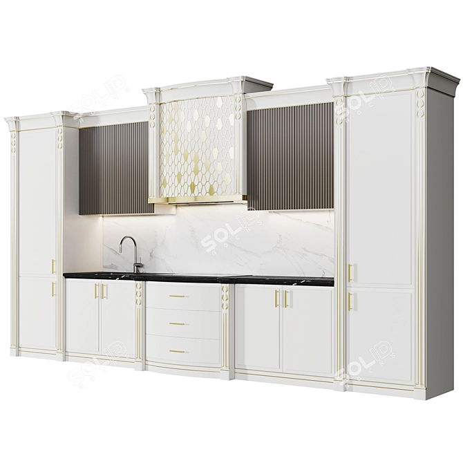 Stylish Antelope Calice Kitchen Kit 3D model image 2