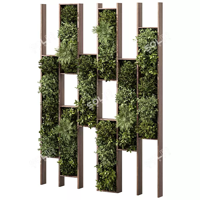 Zen Oasis Vertical Garden Set 3D model image 1
