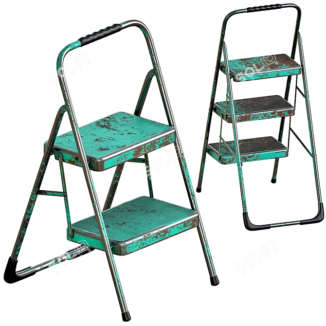 3-Step Folding Ladder 3D model image 1