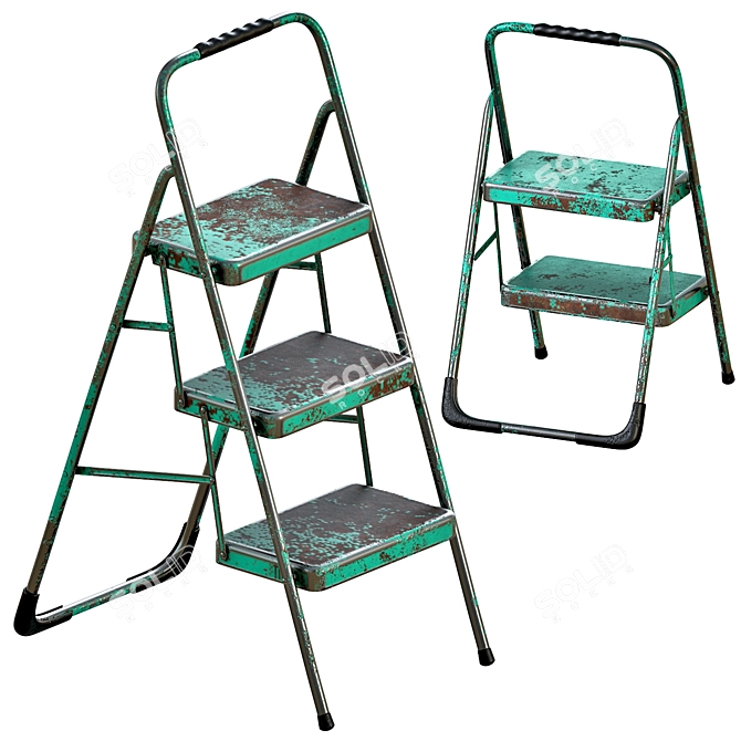 3-Step Folding Ladder 3D model image 2