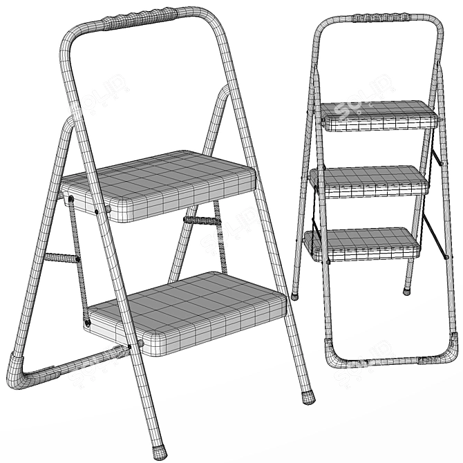 3-Step Folding Ladder 3D model image 5