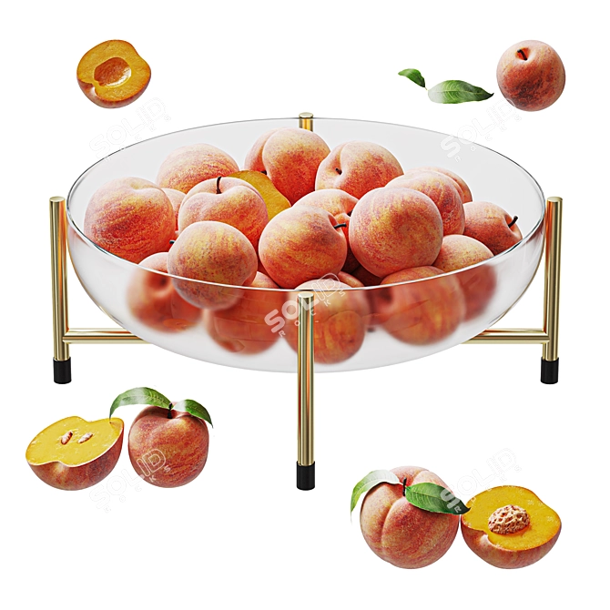 Seamless High-Quality Peach Bowl Model 3D model image 6