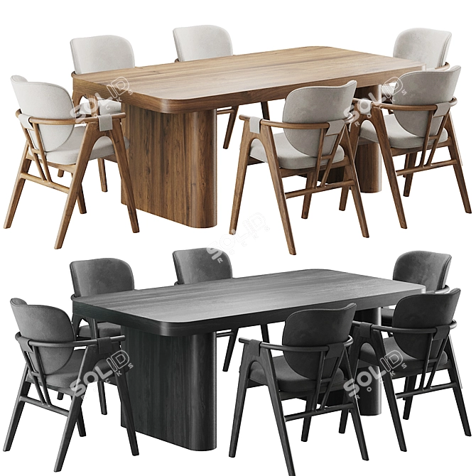 Rowanoke Dining Set 135 3D model image 1